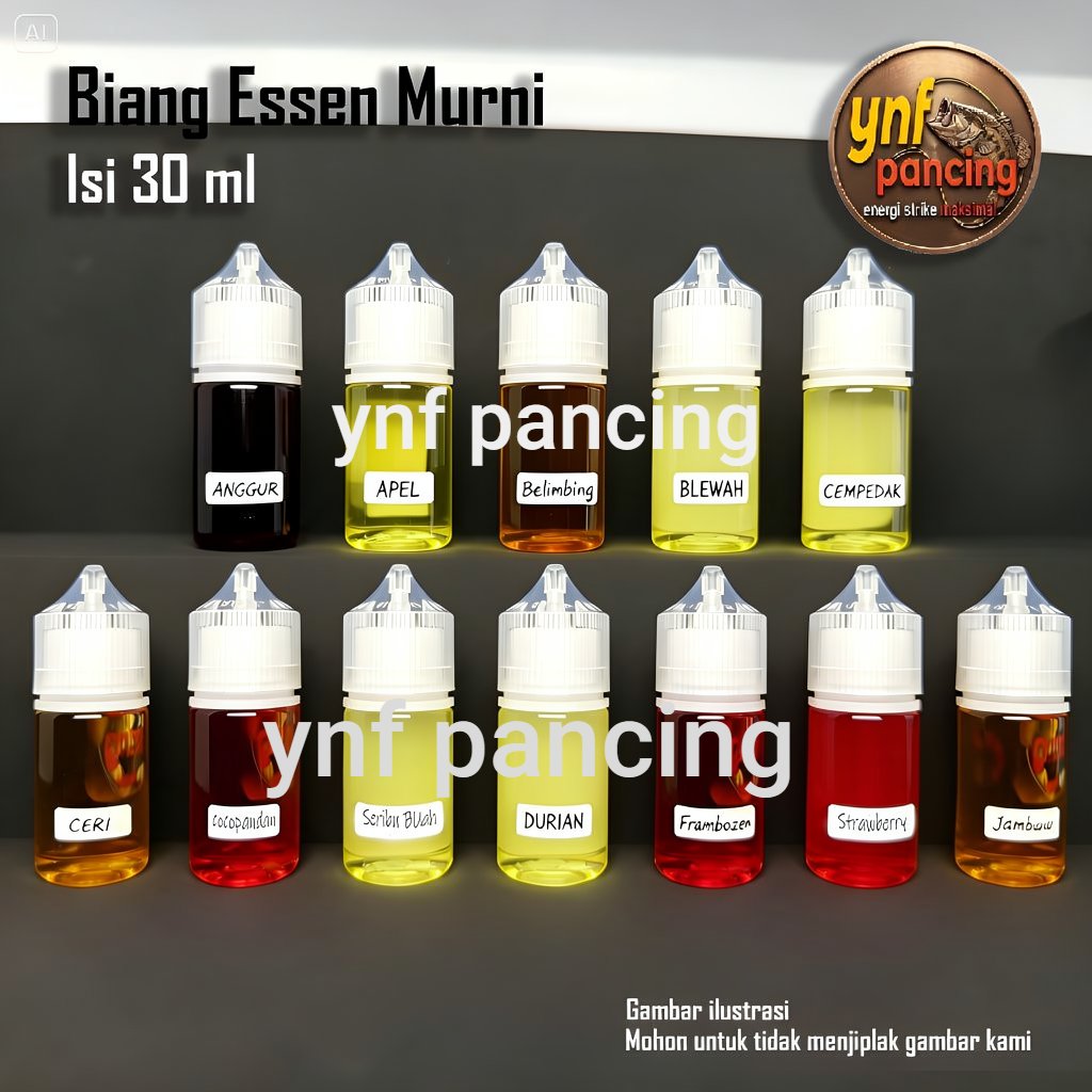 YNF Biang Essen Murni Aroma Buah Segar Manis Asam 30 Ml Anggur Apel Blewah Cempedak Ceri Cocopandan 