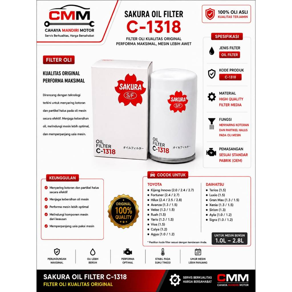 SAKURA OIL FILTER C-1318