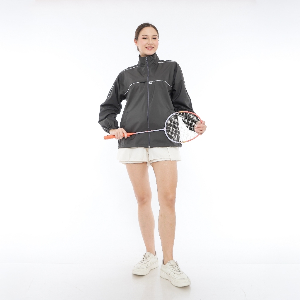 jaket Olahraga Parasut Polos Pria/Wanita Model Tracktop Jacket Vintage Unisex Bahan Parasut