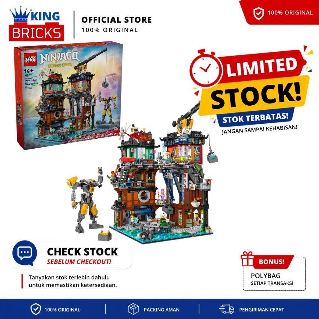 71837 NINJAGO City Workshops NINJAGO - Mainan Anak LEGO Bangunan Markas Robot Ninja Original Murah J