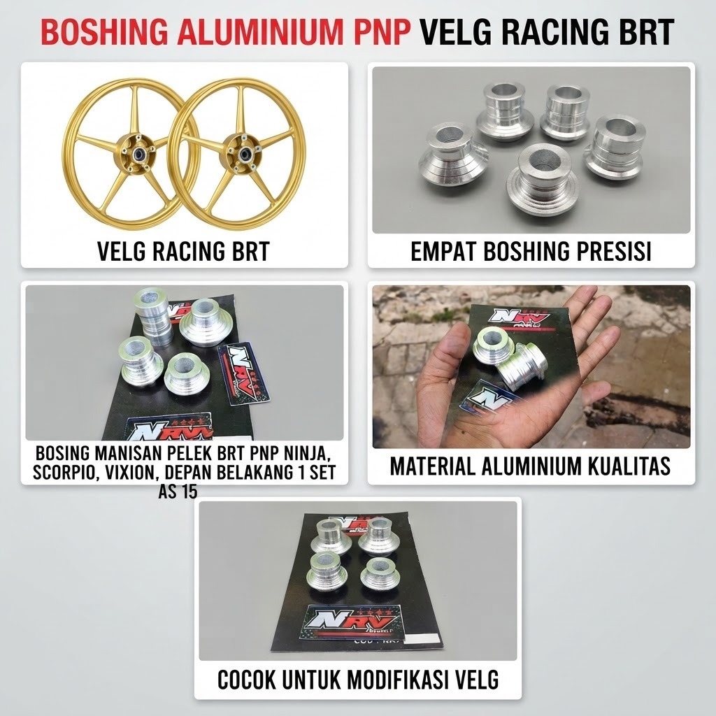 boshing gearbox pelek BRT as 15  [1set depan belakang brt