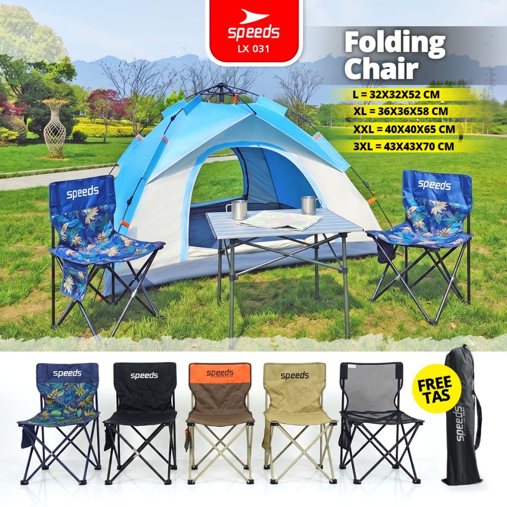 SPEEDS Kursi Lipat Camping Kursi Lipat Outdoor Kursi Gunung Kursi Sauna Bangku Portable 031-12