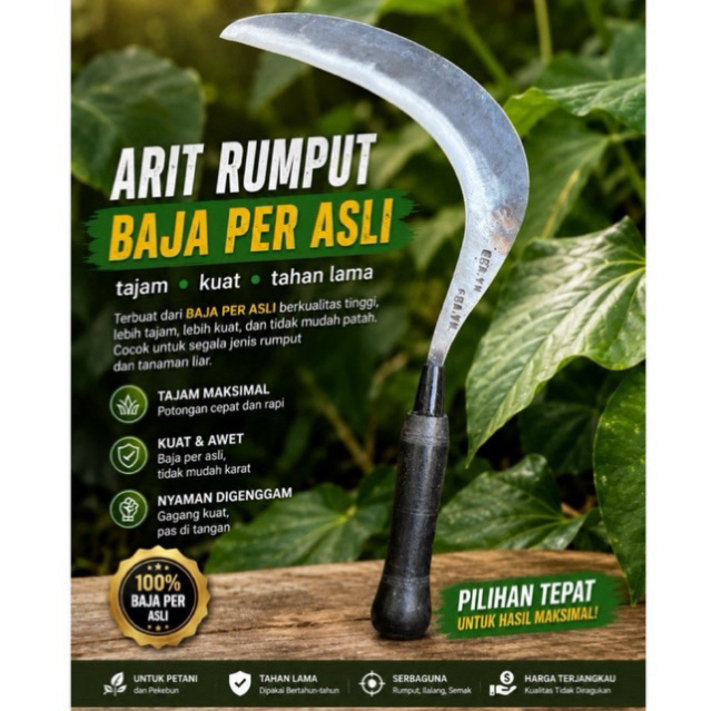 arit rumput kualitas super tajam bahan baja per original
