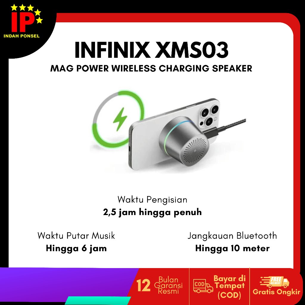 INFINIX MAG POWER WIRELESS CHARGING SPEAKER XMS03 - Grey