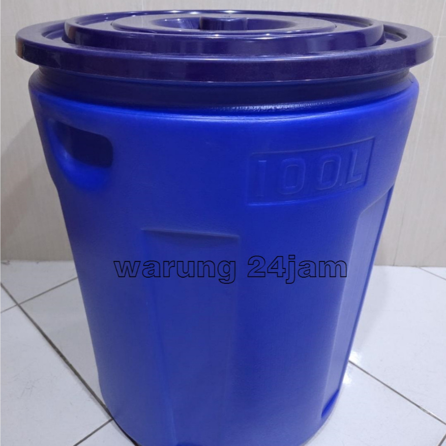 INSTANT tong tutup plastik tebal Best kualitas kuat aman bagus 100 ltr liter Baru New biru bersih qu