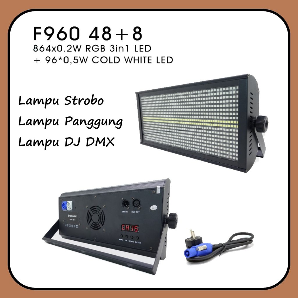 Lampu Strobo LED 960 RGBW DMX Strobe Light - Lampu Panggung Lampu DJ DMX F 960