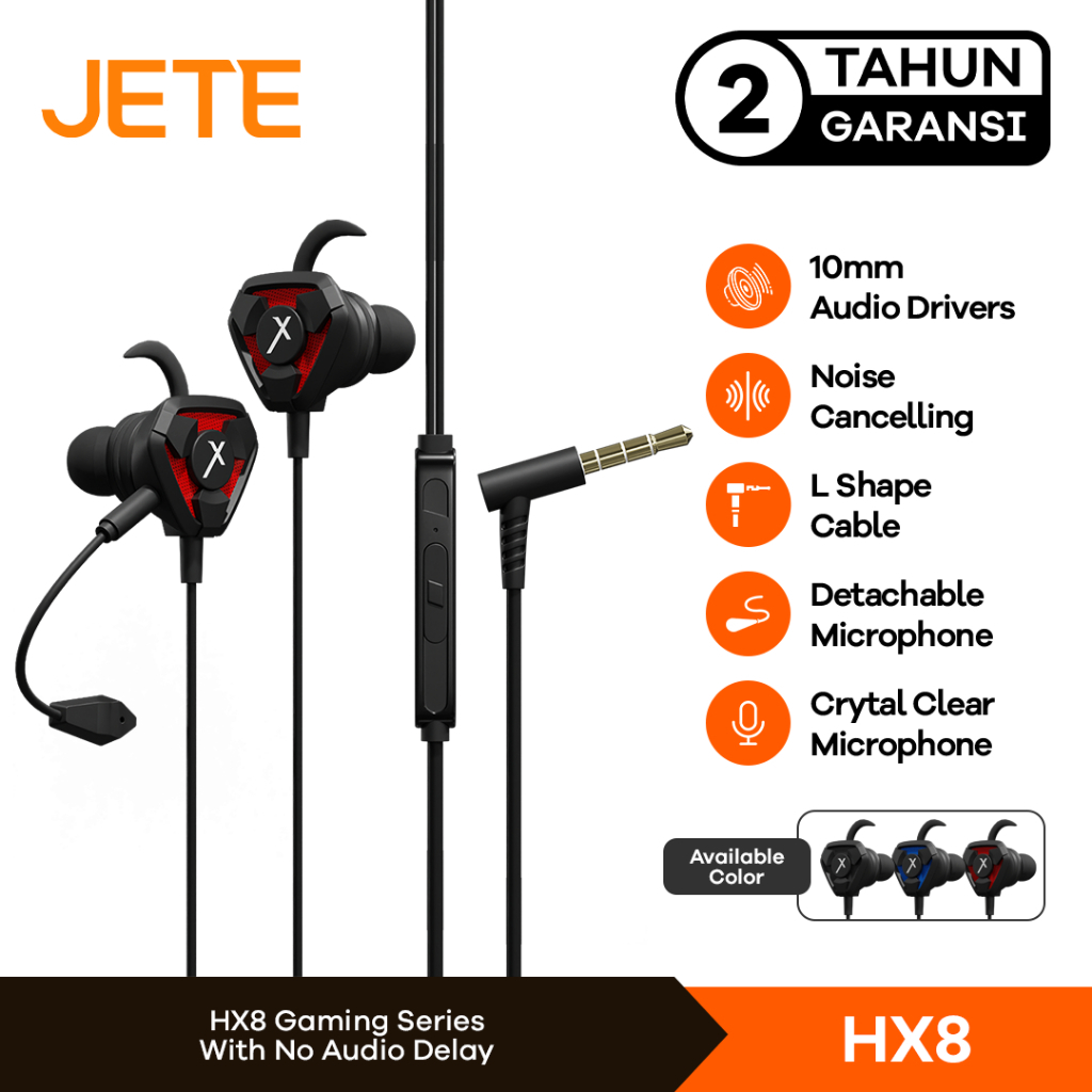 Headset Gaming Mic Earphone Gaming JETEX HX8 - Garansi 2 Tahun