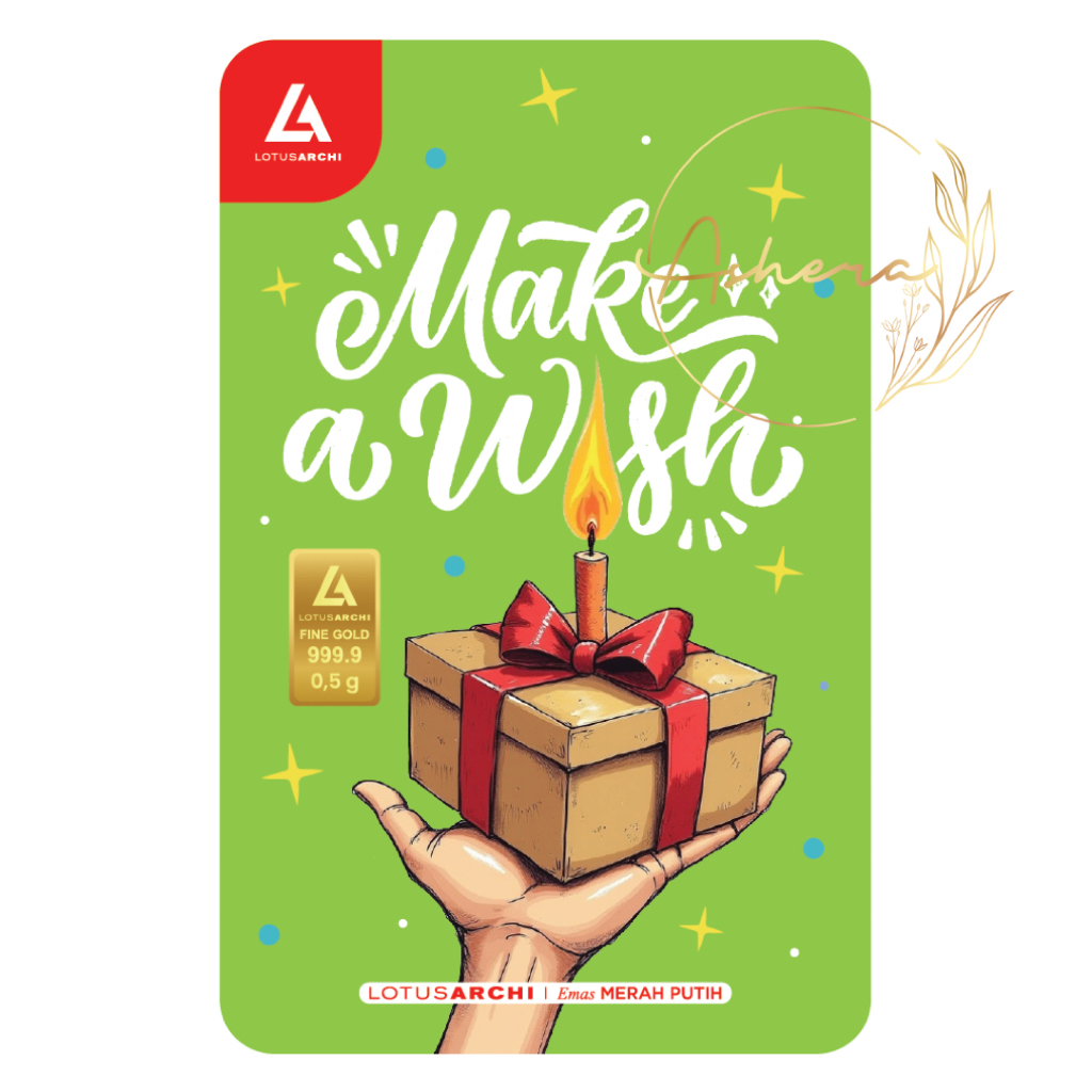AsheraGold Lotus Archi Happy Birthday & Happy Wedding 0,5 gram dan 1 gram LA LM Emas Logam Mulia Tha