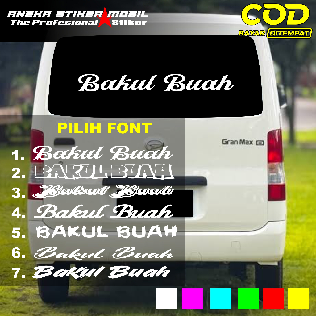 Stiker Nama Kaca Mobil Sticker Mobil / Stiker Mobil Custom