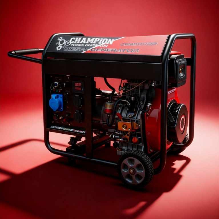Mesin Genset Diesel Champion CEM8000D 5000 Watt Open Solar Generator
