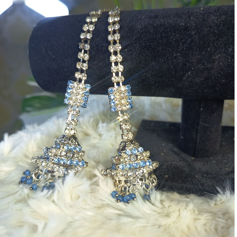 anting india silver panjang biusa di kaitkan ke rambut