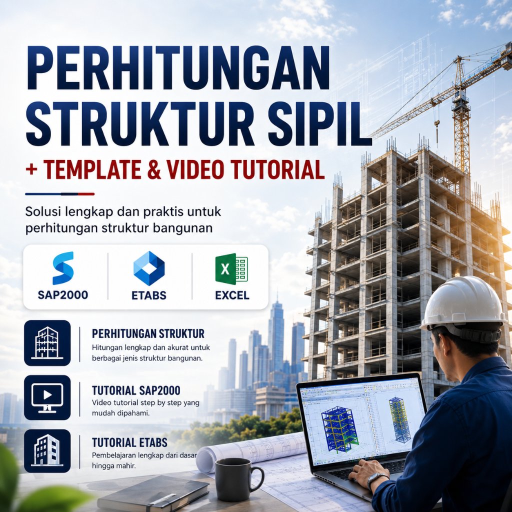 Perhitungan Struktur Sipil Lengkap + Tutorial SAP2000 & ETABS | Analisis Beton Baja & Kombinasi