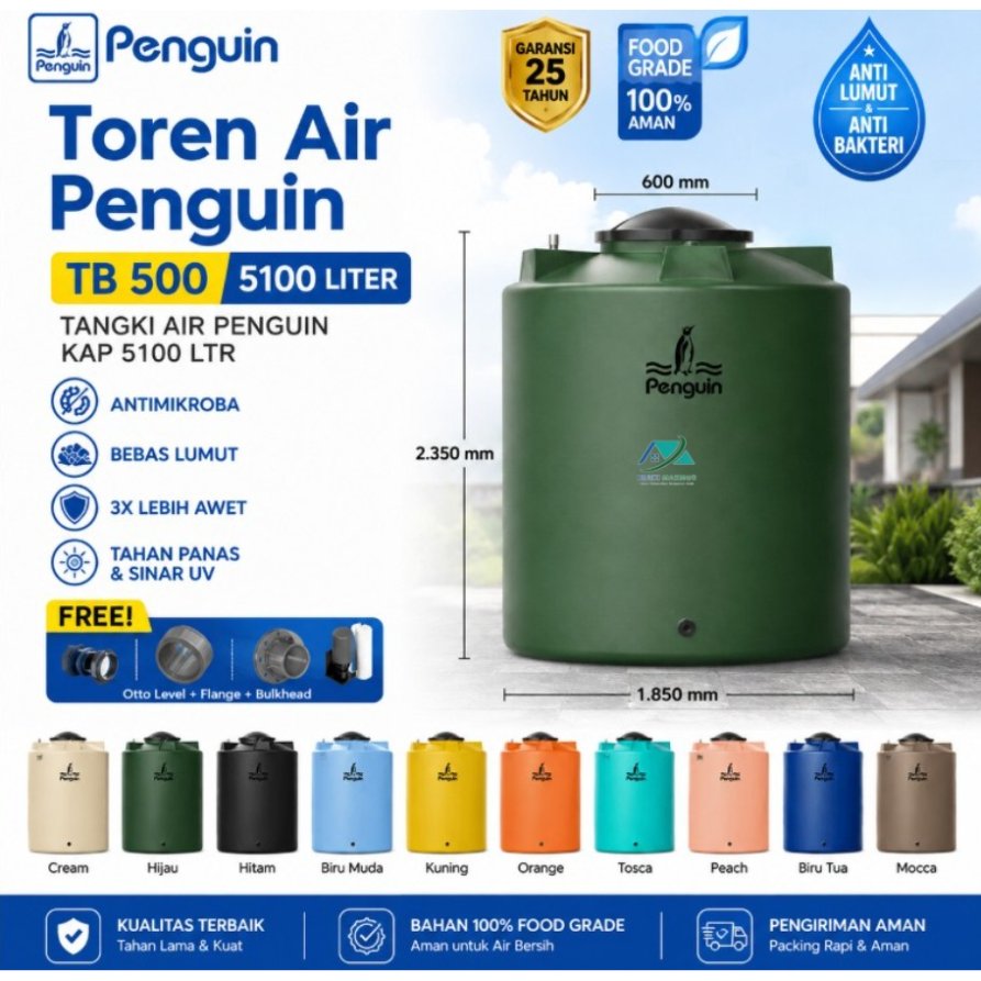 Toren Air Penguin 5100 liter TB 500 / Tangki Air Penguin Kap 5100 ltr