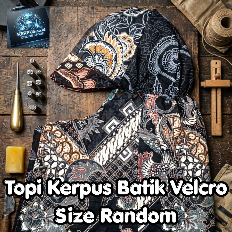 Topi Kerpus Proyek Motif Batik Velcro Random - AF
