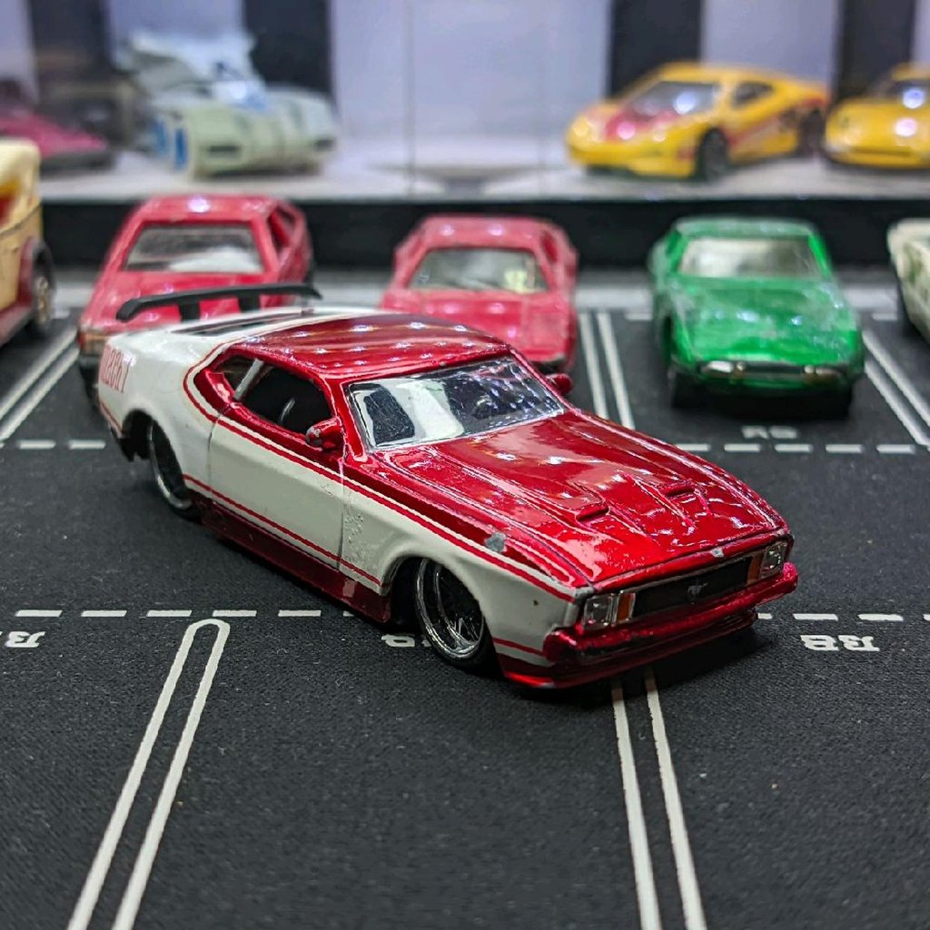 Jada Dub City Big Time Muscle 73 Ford Mustang Mach 1 Merah Putih Loose Junk