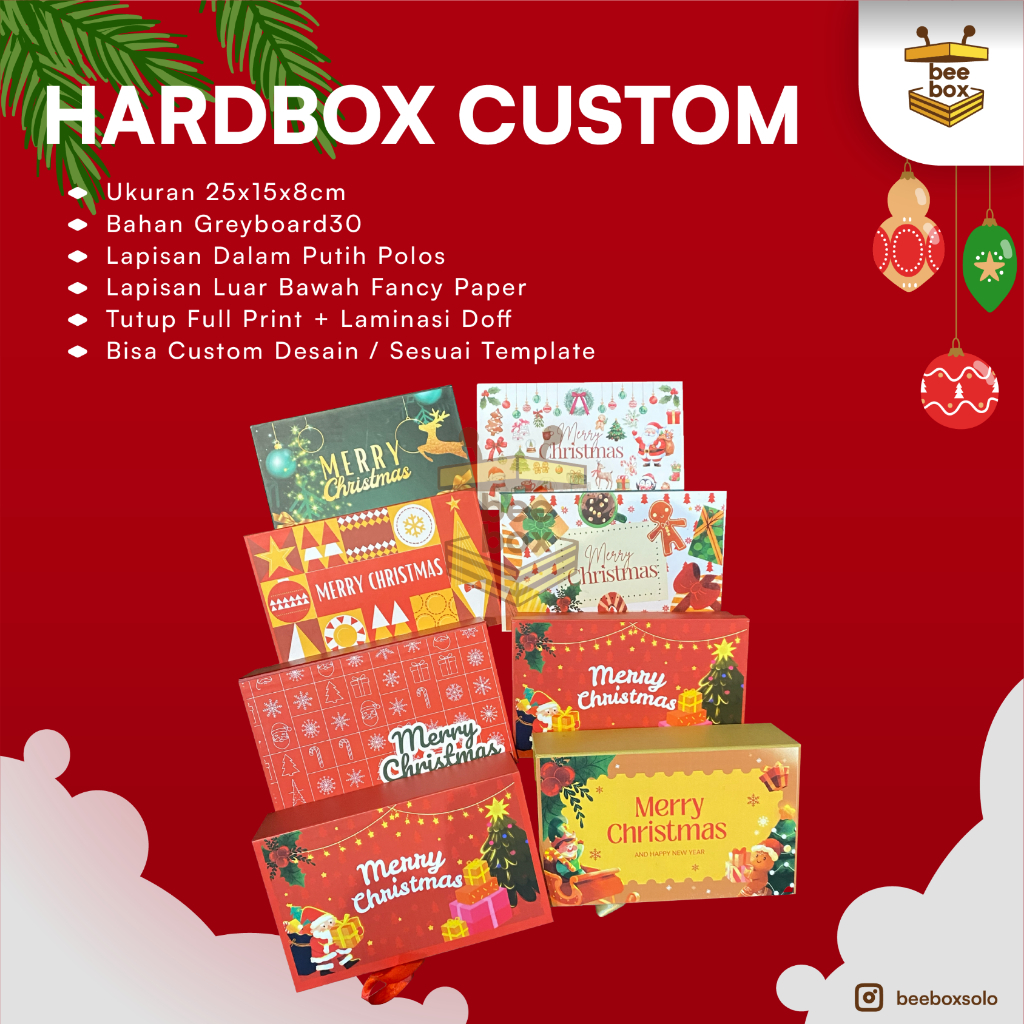 HARDBOX FLIP PITA NATAL | HARDBOX NATAL | KOTAK HAMPERS NATAL | PACKAGING CHRISTMAS | CHRISTMAS HARD