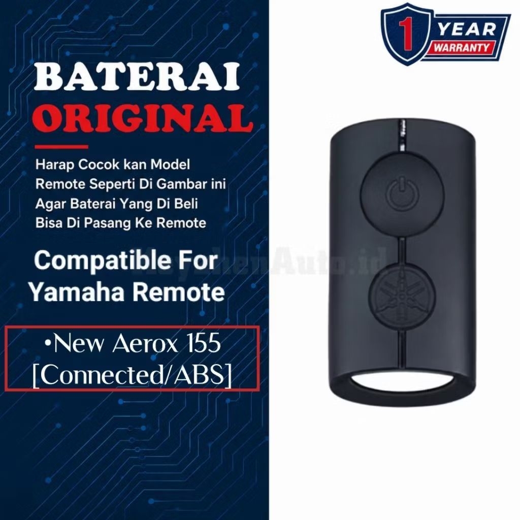 Baterai Remote Yamaha New Aerox 155 Connected ABS Original Panasonic