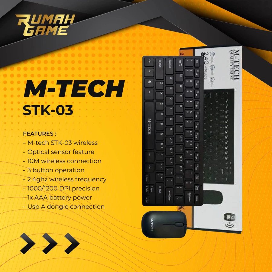 M-tech wireless keyboard-mouse-STK-03 - Keyboard Wireless Laptop