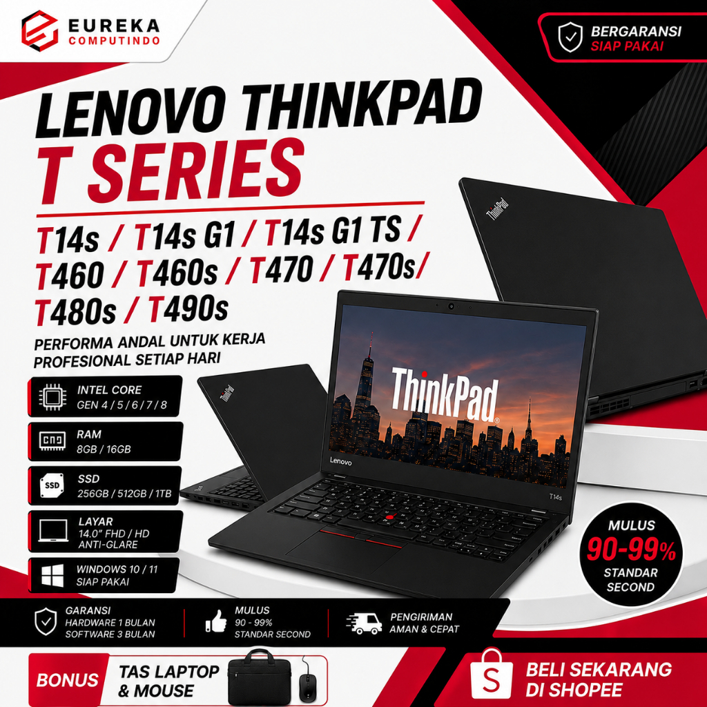 Laptop Lenovo ThinkPad T14s T14s G1 T14s G1 TS T460 T460s T470 T470s T480s T490s Core i5 i7 RAM 8GB 