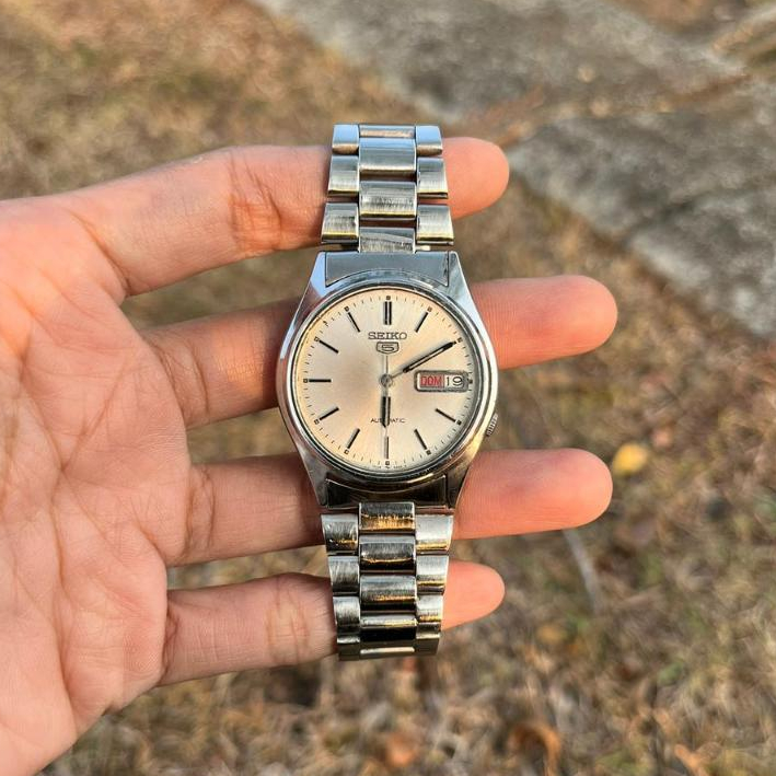 Jam tangan second seiko 5 automatic original silver