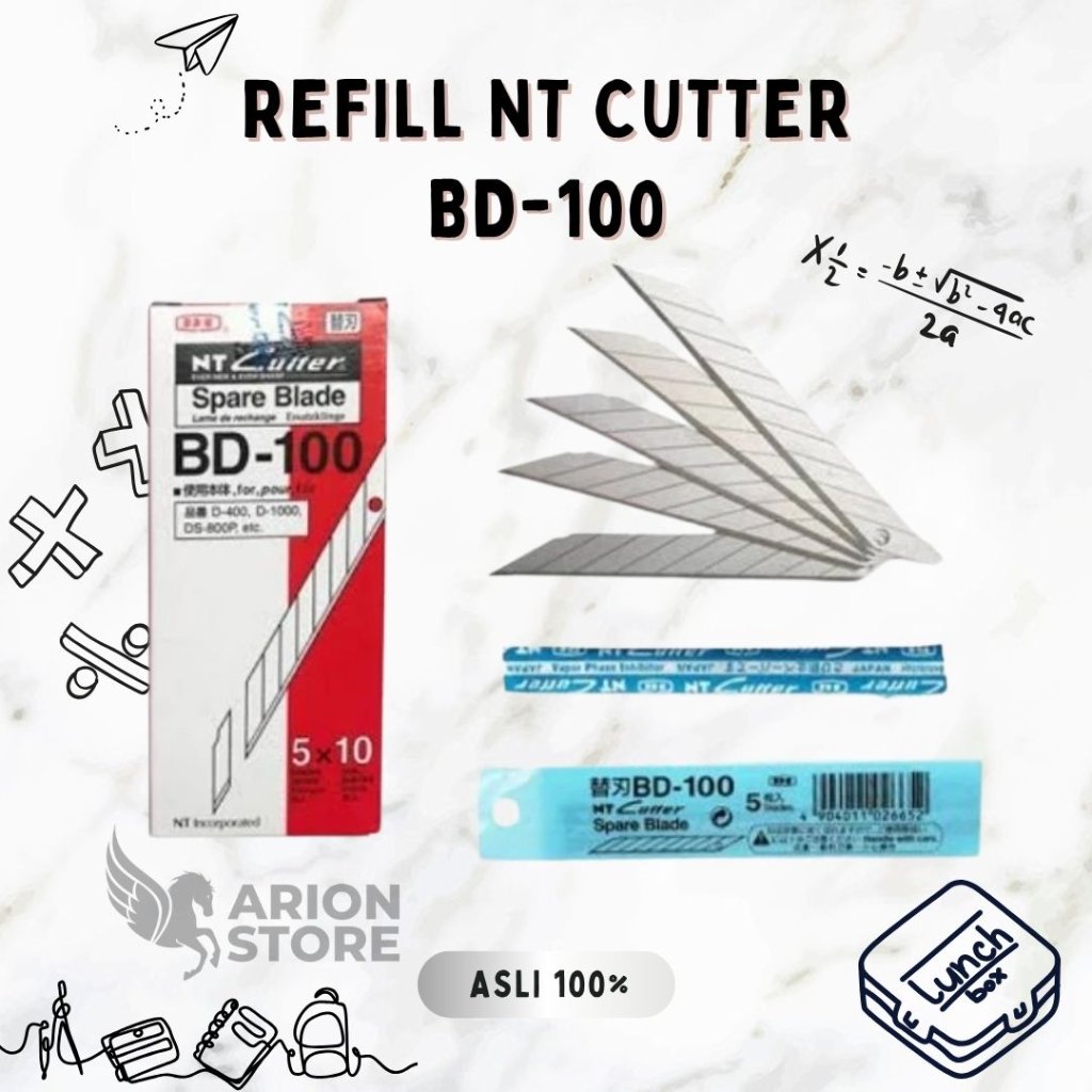 [ARION STORE] ISI CUTTER NT CUTTER SPARE BLADE BD-100  / REFILL CUTTER JAPAN [TUBE]