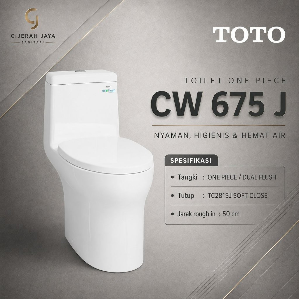TOTO KLOSET DUDUK TOTO CW 675J CW675J CW 675 J / MONOBLOK TOTO ONE PIECE TOILET