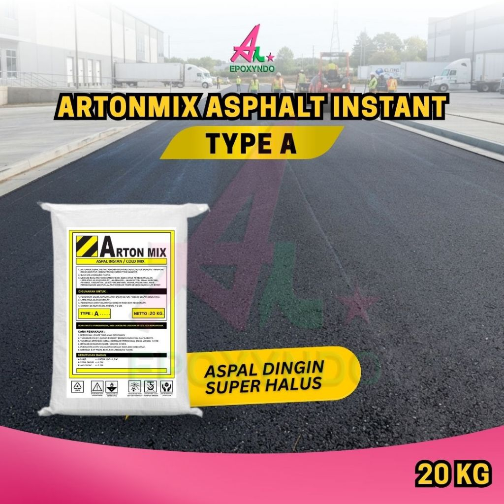 Aspal Instan Dingin Agregat Sangat Halus ARTONMIX ASPHALT INSTANT - TYPE A | Aspal Tambal Jalan Berl