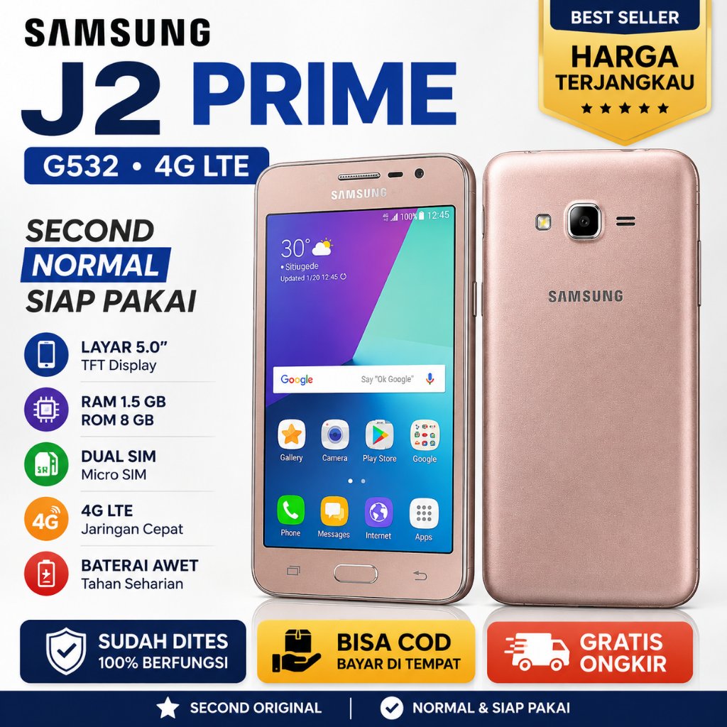 J2 PRIME SECOND RAM 1.5GB - SAMSUNG J2 PRIME SECOND NORMAL SIAP PAKAI - HP MURAH BISA COD