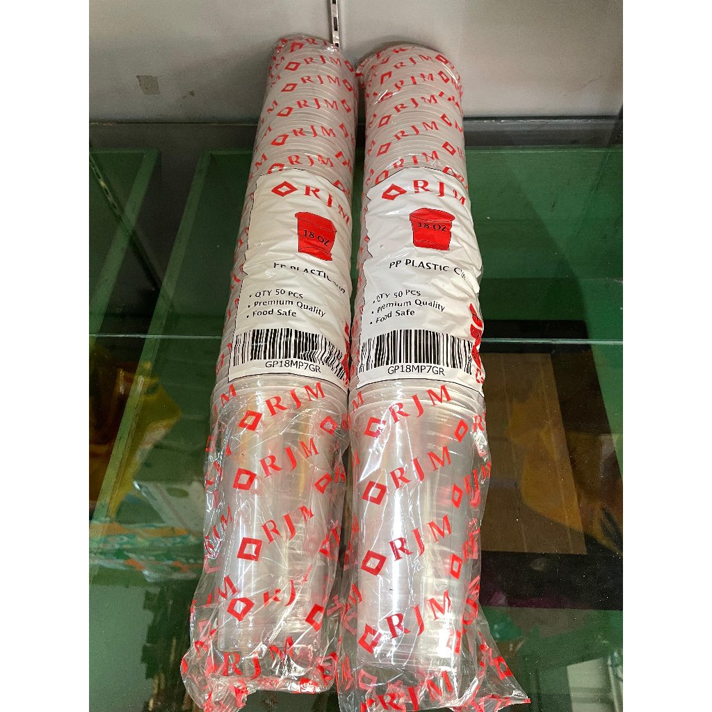 CUP GELAS RJM UKURAN 18OZ & 22OZ | CUP PLASTIK RJM TEBAL | RJM CUP GELAS