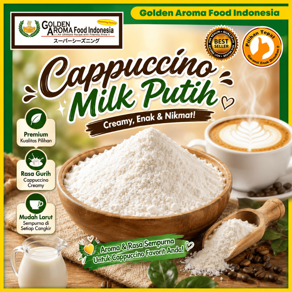 Bumbu Tabur Rasa Capucino Milk Putih 1 kg l Bubuk Tabur Cappucino Cincau 1kg Capcin Murah Enak GAFI