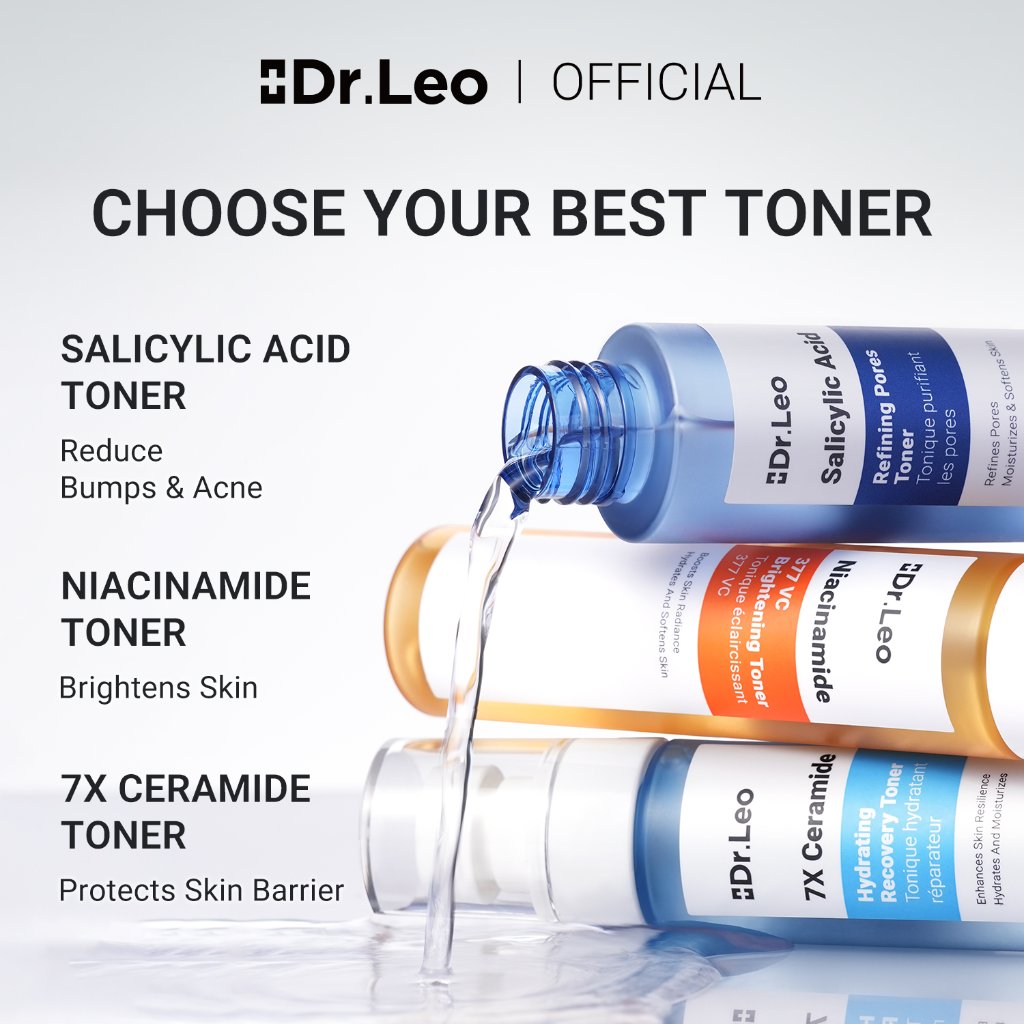 Dr.Leo Toner Wajah Collections- Salicylic Acid Refining Pores Toner Eksfoliasi Lembut Mengecilkan Po