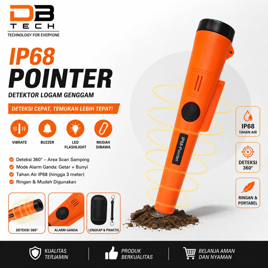 GP IP-68 Ready Stok GP pointer GP IP68 Pin Pointer Metal Detector Bawah Air Waterproof Gp IP 68 Poin