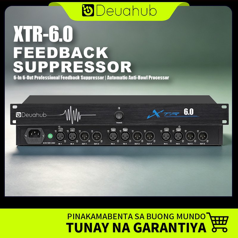 Deuahub XTR 6.0 Anti Feedback Eliminator Feedback Destroyer Echo Canceller Smart Detection 6CH Noise