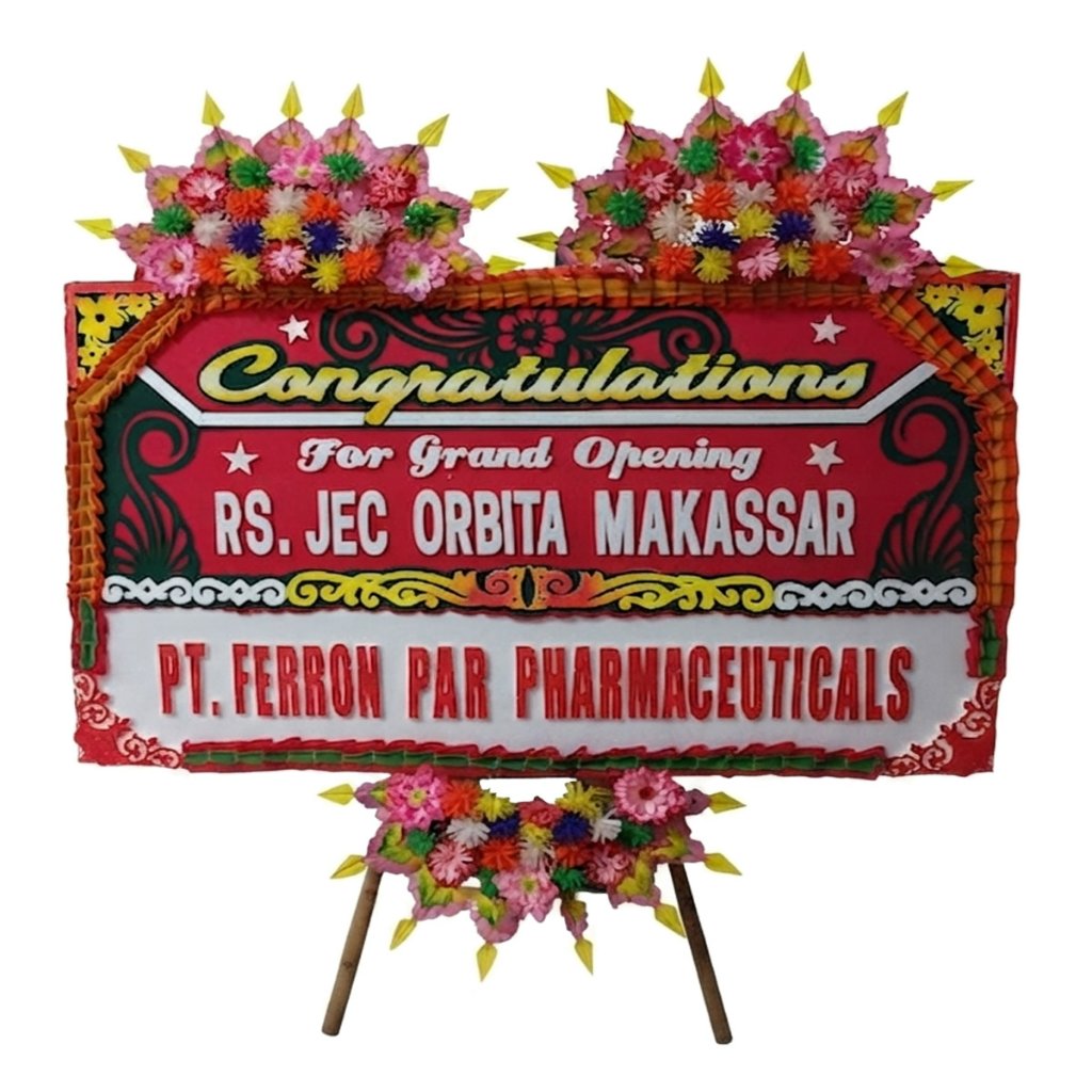 Papan Sewa Karangan Bunga Makassar UCAPAN Model K ||FLORIST MAKASSAR