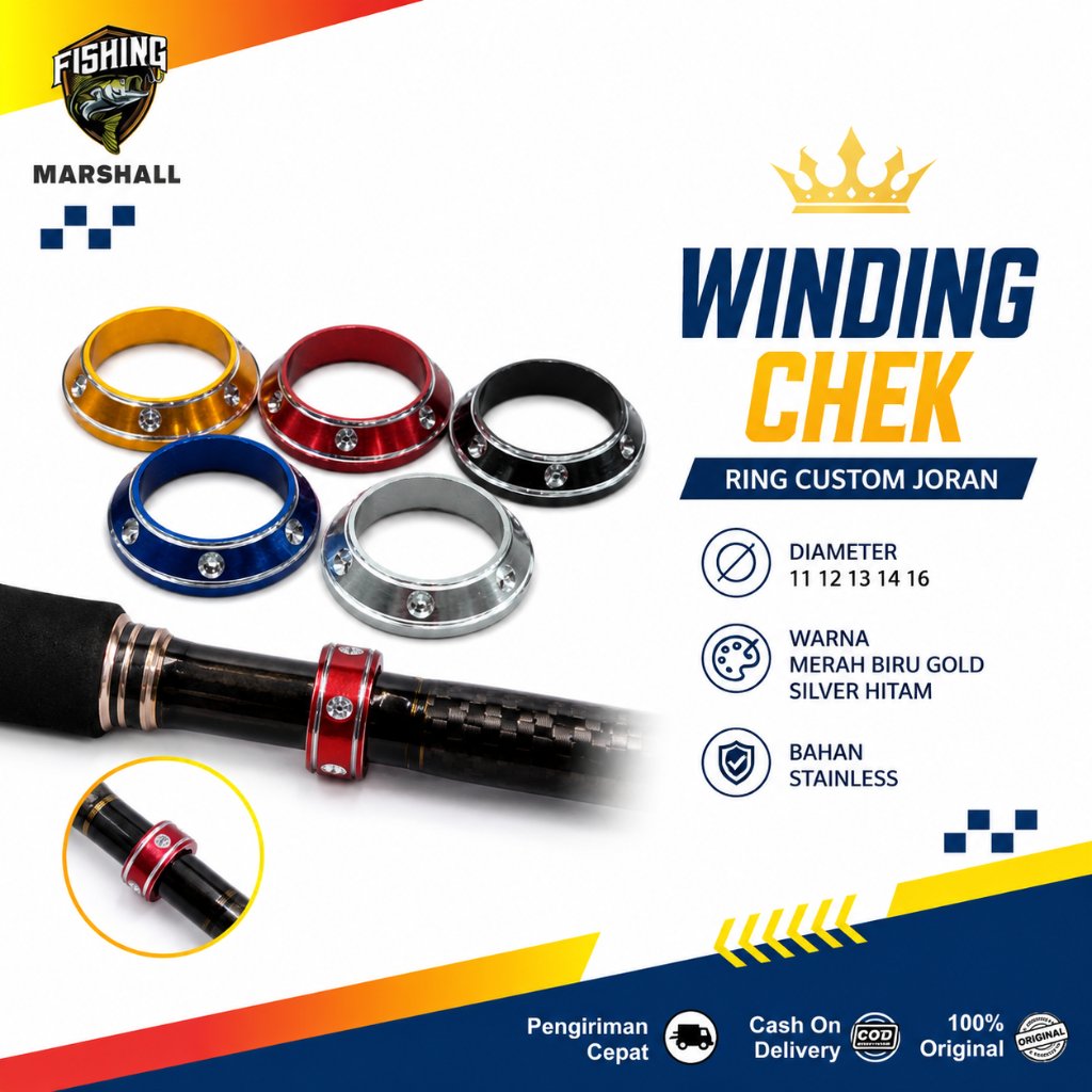 Ring Winding Check Aksesoris custom Joran pancing No 13-16 Motif Diamond 3.5mm Tebal 4 Warna