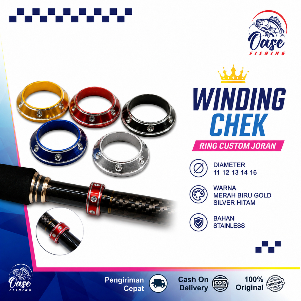Ring Winding Check Aksesoris custom Joran pancing No 13-16 Motif Diamond Tebal 3.5mm 4 Warna