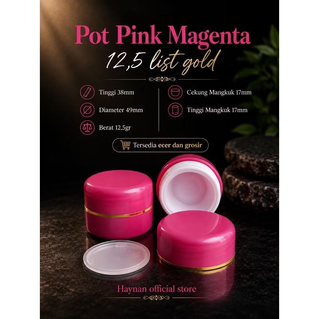 Pot Cream Natural/Putih/Pink 12,5gr List Gold | Pot Serbaguna | Pot Cream, Skincare, Kosmetik, Balm