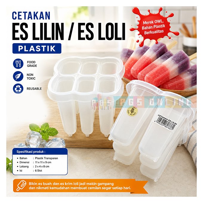Cetakan ES LILIN / Es Krim / Es Loli / Es Mambo / Es Stik Buah isi 6 lubang