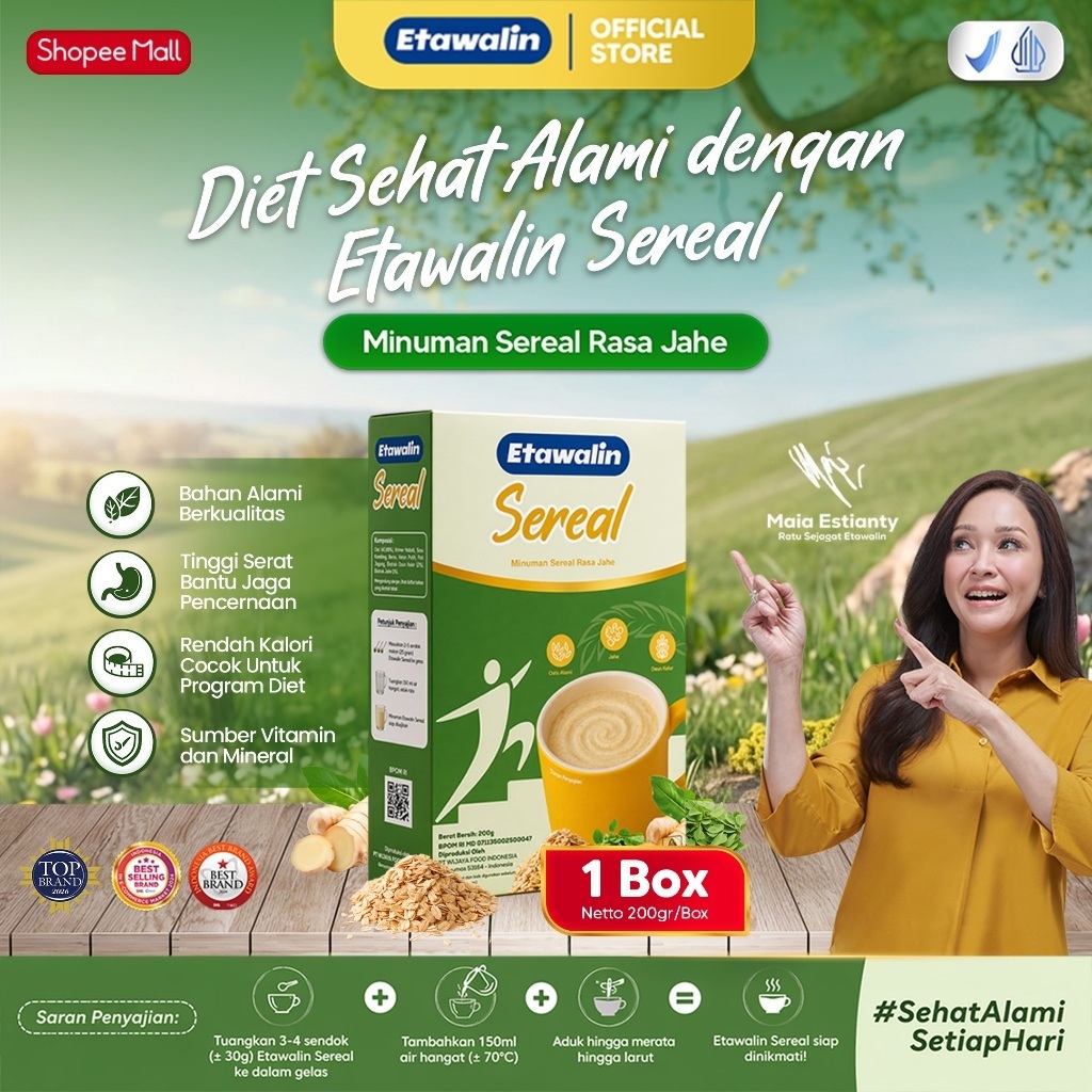 Etawalin Sereal 1 Box Diet Sehat Menu Sarapan Seimbang Cegah Nyeri Lutut Rasa Jahe 200gr
