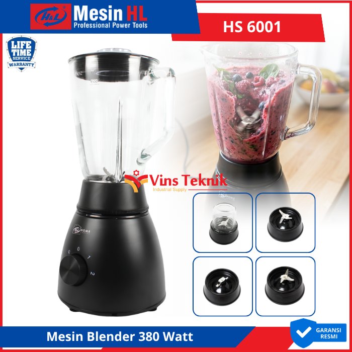 H&L HS 6001 Commercial Blender 380Watt Light Mesin Blender HS6001