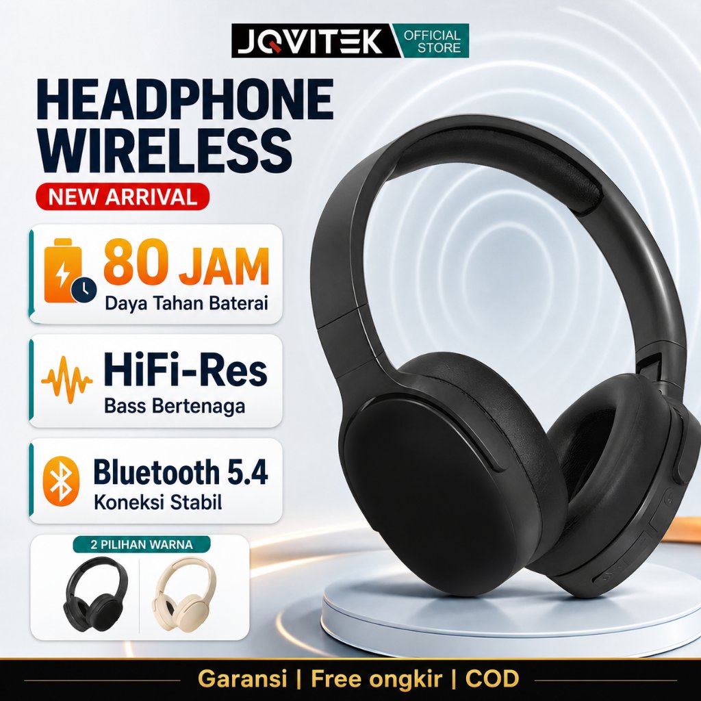 Jqvitek Over-Ear Headphone Bluetooth Wireless Adjustable Headphone TH20