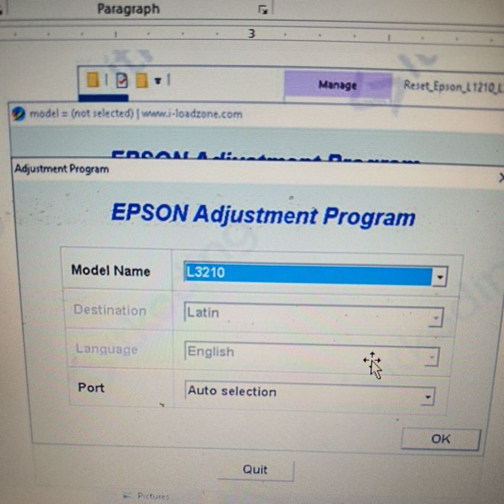 Resetter Epson L3210