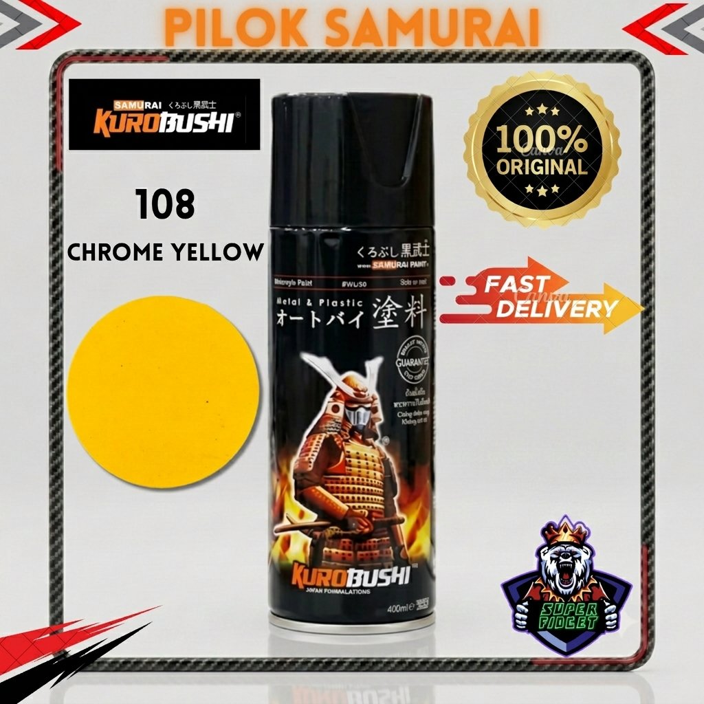 Pilok Pilox Samurai Paint 108 Chrome Yellow 400ml Original
