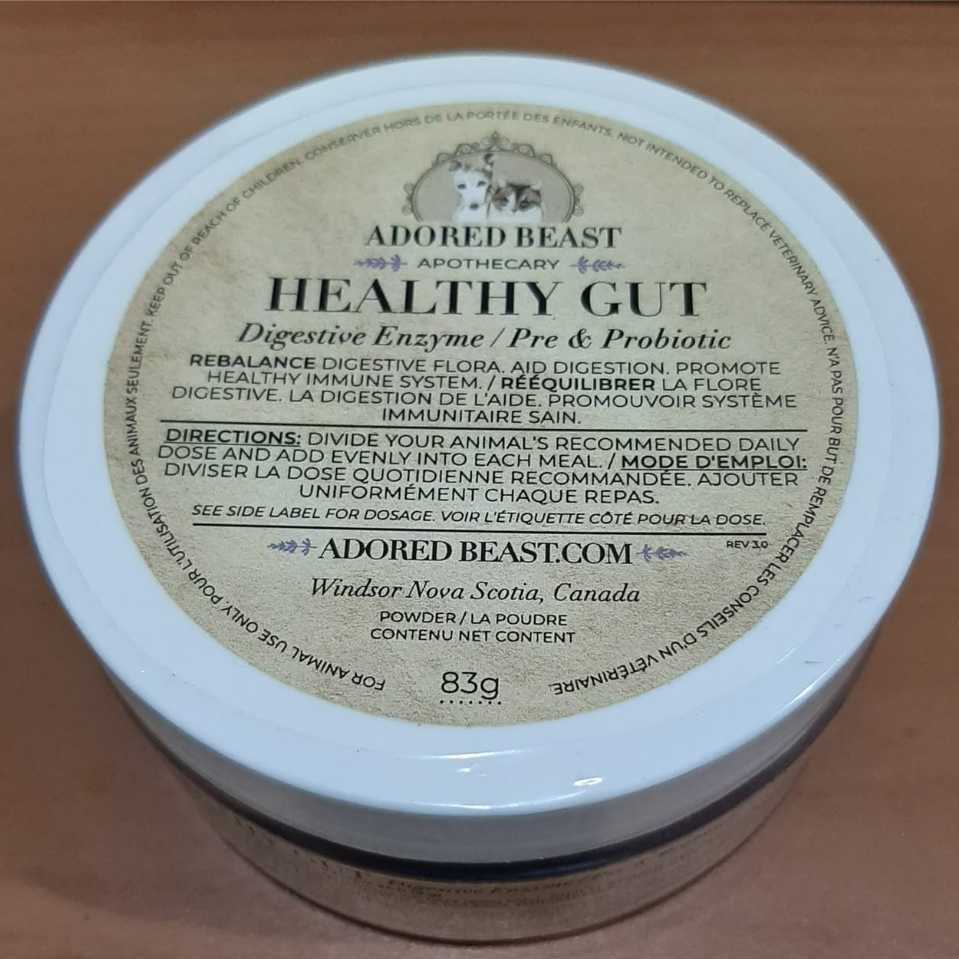 Adored Beast Apothecary Healthy Gut Digestive Enzyme Pre & Probiotic Powder 83gr untuk hewan