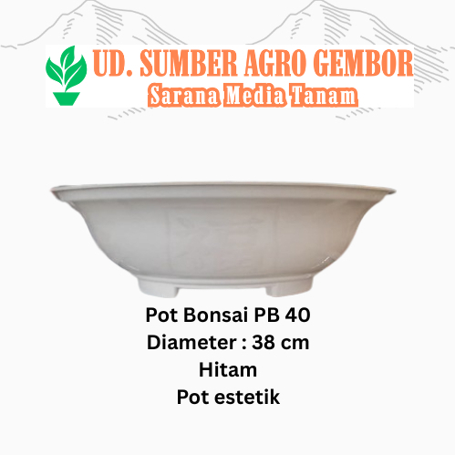 Pot Bonsai PB 40 Putih - Pot Bonsai - Diameter 38 cm - Warna Putih - Pot Bonsai Estetik