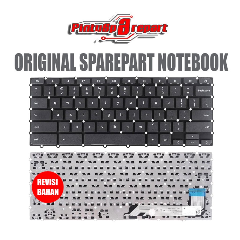 (GENUINE BLACK) HITAM ORIGINAL KEYBOARD ASUS CHROMEBOOK C423 C423N C423NA NEW