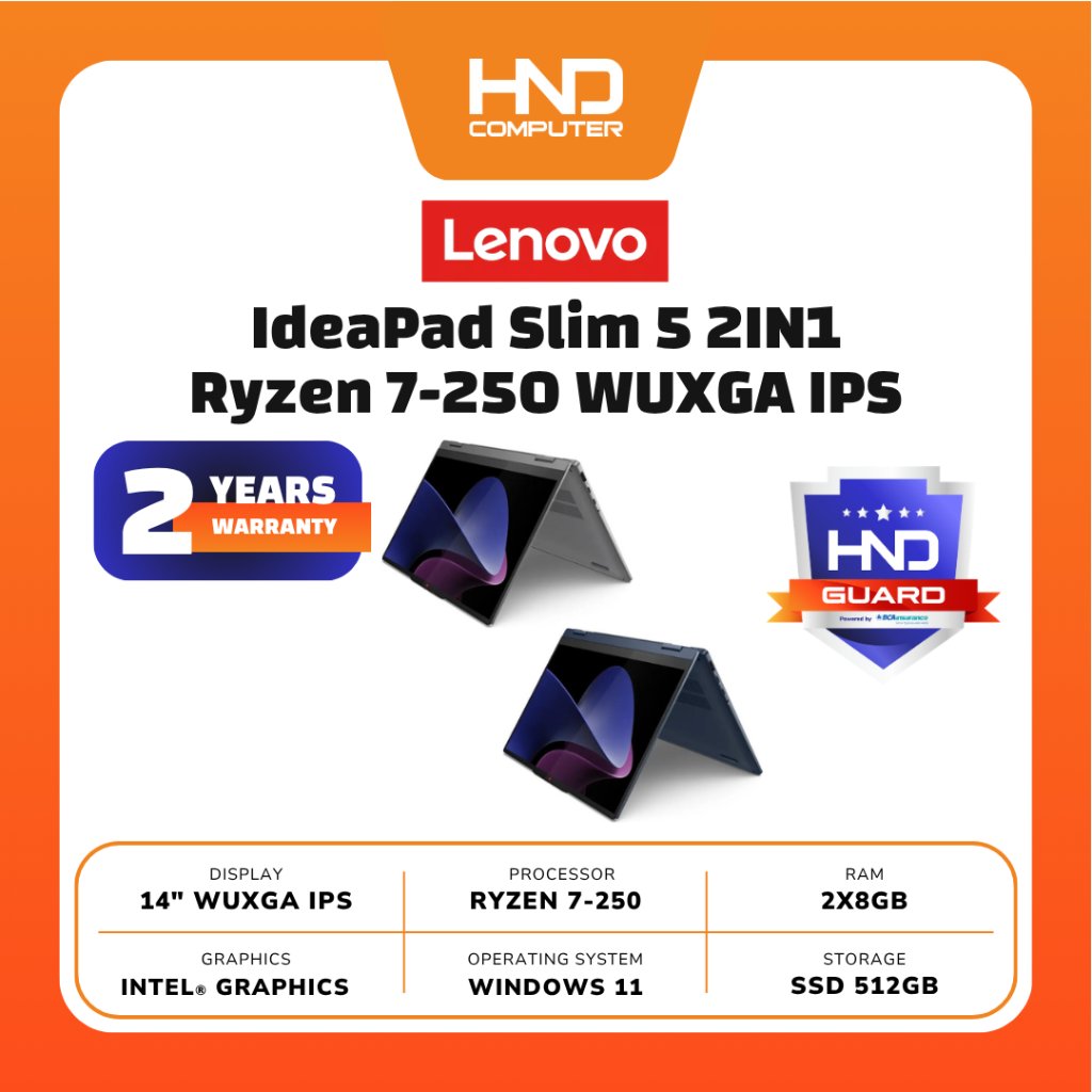 NB Lenovo IdeaPad Slim 5 2IN1 Ryzen 7- 250 2X8GB 512GB