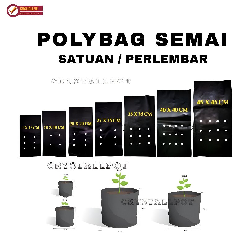 POLYBAG ECER PERLEMBAR UKURAN BESAR | Plastik Polybag Semai Tanaman | Polybag Tanaman - PERLEMBAR