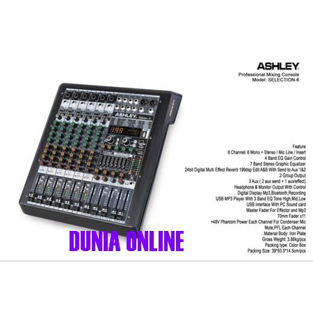 MIXER AUDIO ASHLEY SELECTION6 MIXER ASHLEY SELECTION 6