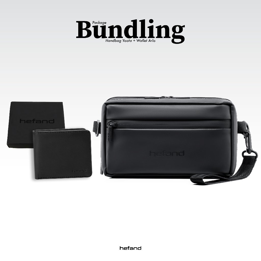 Hefand - Bundling Handbag Yoota + Dompet Arlo Kado Tas Pria Selempang Waterproof Clutch Bag